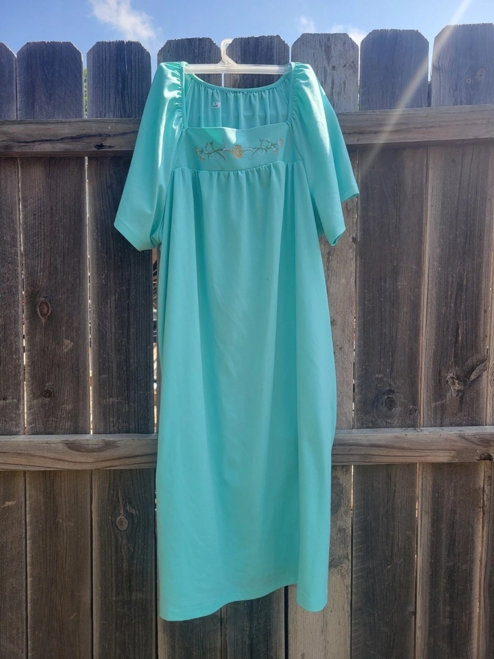 vintage Style  Womens S long blue nightgown Retro Cottagecore Granny Night Dress